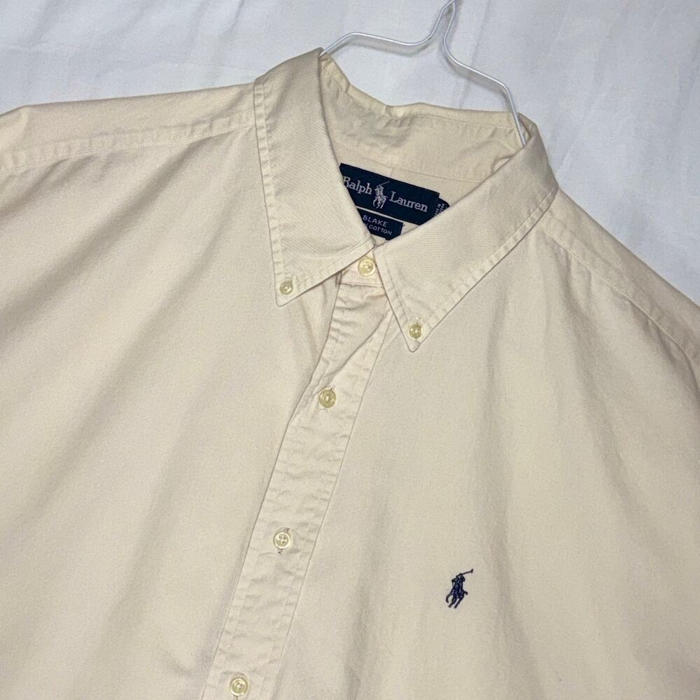 Ralph Lauren Mens Short Sleeve Shirt‎ Ivory Off White XXL